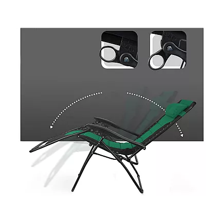 Garden beach lounger folding cushion gravity reinforced soft