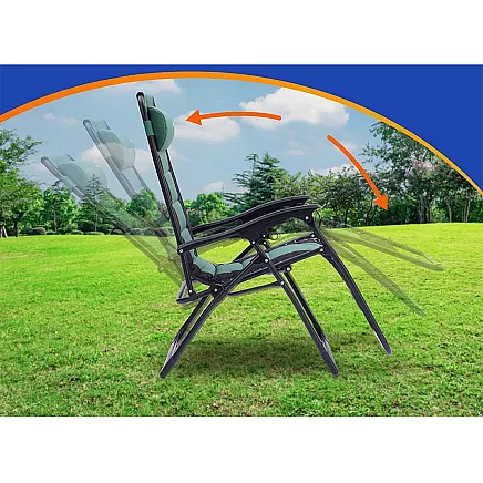 Garden beach lounger folding cushion gravity reinforced soft