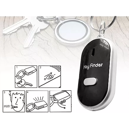 Whistle key fob with led light up key finder