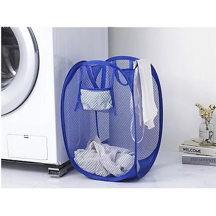 Saliekams Organizators, Grozs, Soma rotaļlietu, apģērbu glabāšanai, Zils (67x38x38 cm)