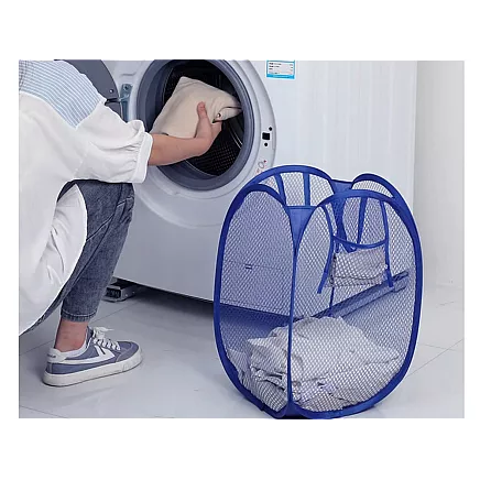 Saliekams Organizators, Grozs, Soma rotaļlietu, apģērbu glabāšanai, Zils (67x38x38 cm)