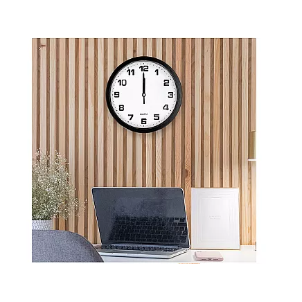 Liela Klusa Apaļa 20cm Sienas Pulkstenis