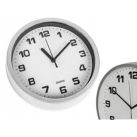 Dekoratīvais Apaļas Sienas Pulkstenis 20 cm, Sudrabs