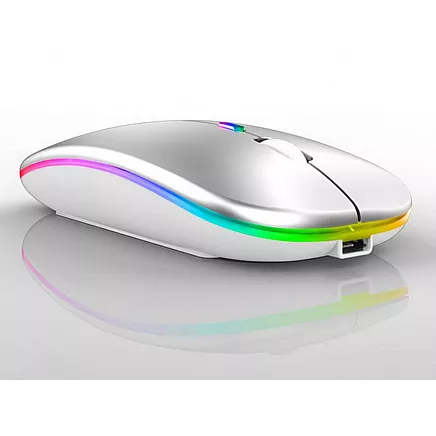 Slim bezvadu optiskā pele 2,4 GHz Bluetooth ar USB-C uzlādi, balta