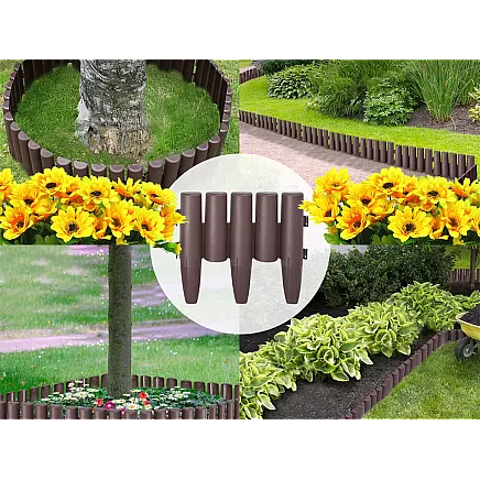 Dārza nožogojums 215cm plastmasa 8 elementi