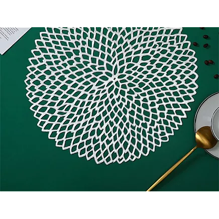 LACE TABLE MAT SILVER (180) GAB_A