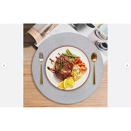 Apaļš pīts galda paliktnis, pelēks, Ø 38 cm, 1 gab.