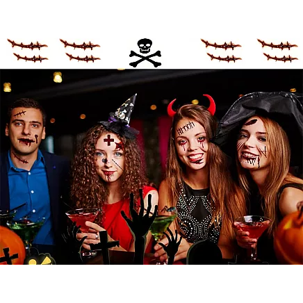 Tattoos halloween fake realistic washable temporary disguise blood
