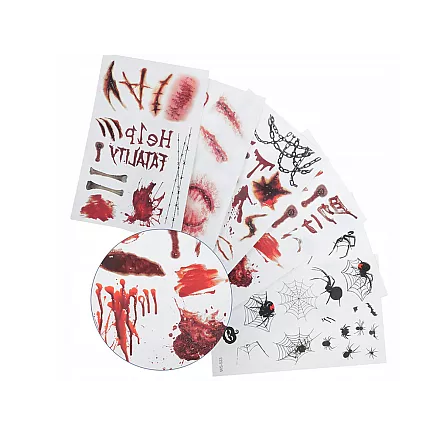 Tattoos halloween fake realistic washable temporary disguise blood