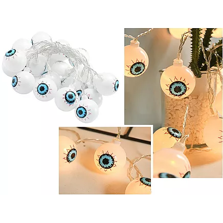 10 Led Piekaramie Lukturi Halloween Acis 200Cm Kvēlojoša Apdare Acu