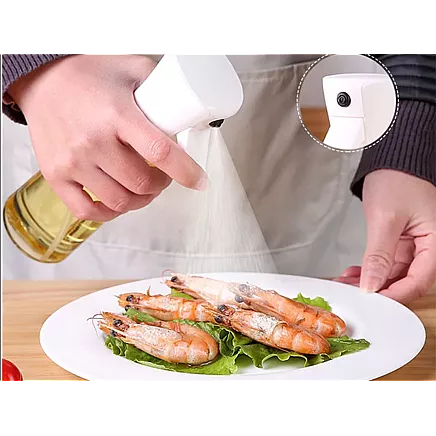 Eļļas un etiķa smidzinātājs stikla pudelē, 200 ml, balts