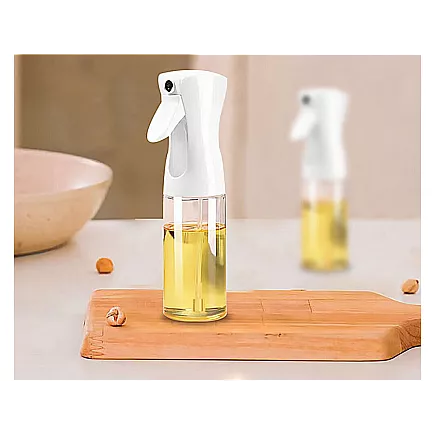 Eļļas un etiķa smidzinātājs stikla pudelē, 200 ml, balts