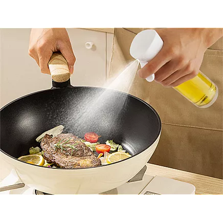 Eļļas un etiķa smidzinātājs stikla pudelē, 200 ml, balts