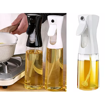 Eļļas un etiķa smidzinātājs stikla pudelē, 200 ml, balts
