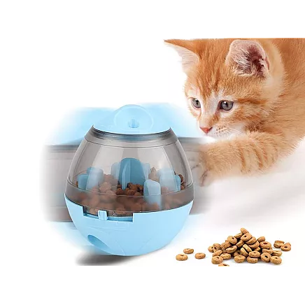 Interactive toy dog treat ball for learning slow down