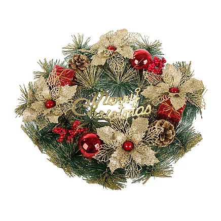 Ziemassvētku Adventes Durvju Vainags, 40 cm