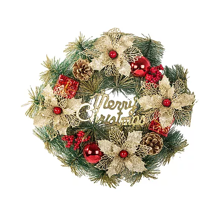 Ziemassvētku Adventes Durvju Vainags, 40 cm