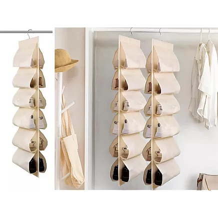 Shoe organiser for wardrobe hanging shoe rack 12 pairs