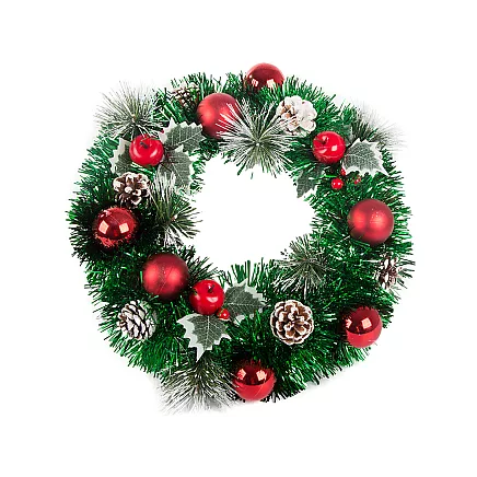 Ziemassvētku Adventes Durvju Vainags, 35 cm