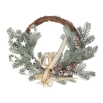 Ziemassvētku Adventes Durvju Vainags, 30 cm