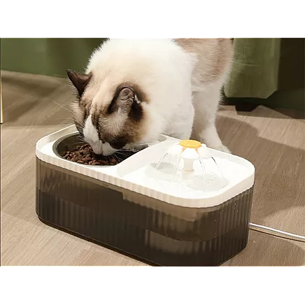 Automātiskā kaķu un suņu ūdens strūklaka ar filtru un barošanas trauku
