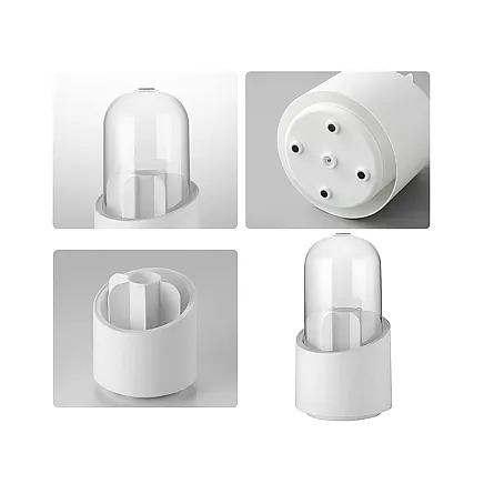 Cosmetics organiser swivel make-up brush holder with lid