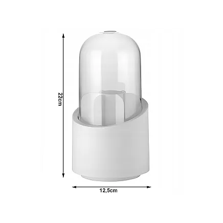 Cosmetics organiser swivel make-up brush holder with lid