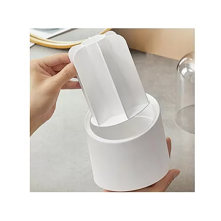Cosmetics organiser swivel make-up brush holder with lid