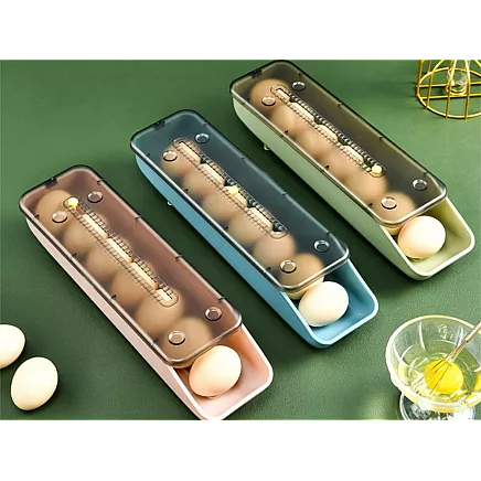 Olu trauks ledusskapja organizators ar datuma slīdni, 7 olu