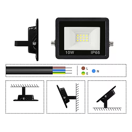 Floodlight halogen spotlight led 10w 6000k outdoor waterproof ip66