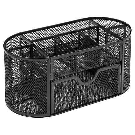 Desk organiser 8 compartments drawer cupboard shelves office metal