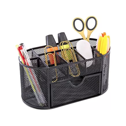 Desk organiser 8 compartments drawer cupboard shelves office metal