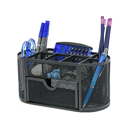 Desk organiser 8 compartments drawer cupboard shelves office metal