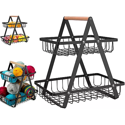 Kitchen shelf loft kitchen organiser with basket