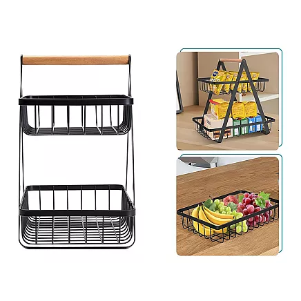 Kitchen shelf loft kitchen organiser with basket