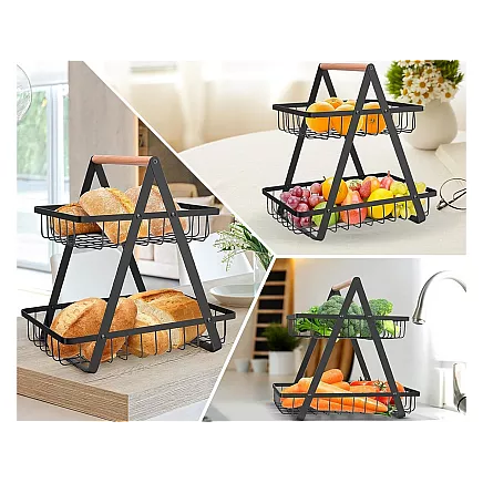 Kitchen shelf loft kitchen organiser with basket