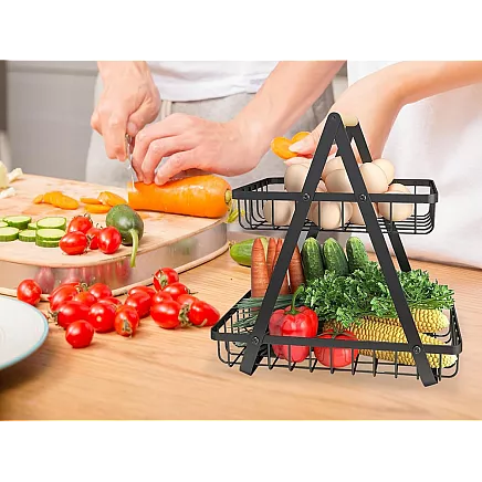 Kitchen shelf loft kitchen organiser with basket