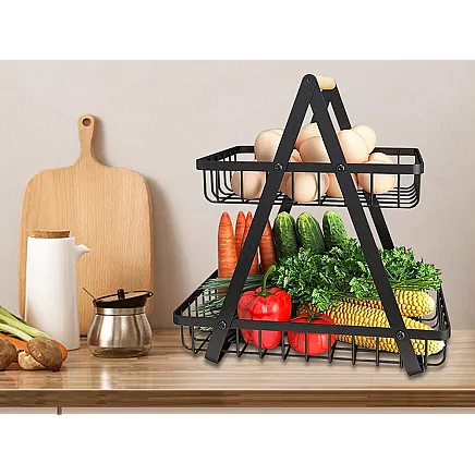 Kitchen shelf loft kitchen organiser with basket