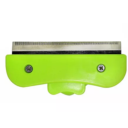 Trimmeris dzīvniekiem pavilnas izķemmēšanai, nerūsējošā tērauda suka, zaļš