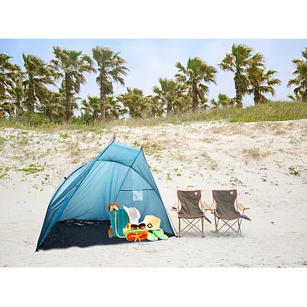 Liels pludmales telts – saules aizsardzība, dārzam un pludmalei, zils