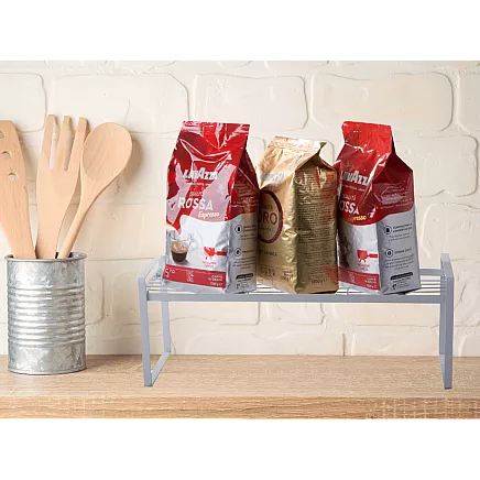 Metāla plaukts vienlīmeņu virtuves organizatora statīvs balts virtuvei