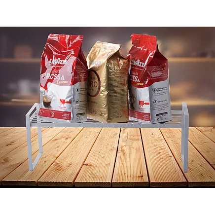 Metāla plaukts vienlīmeņu virtuves organizatora statīvs balts virtuvei