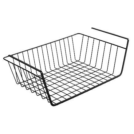 Hanging basket under shelf metal basket organiser kitchen basket white