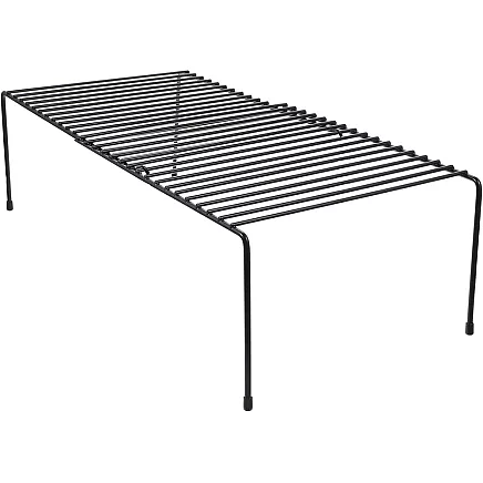 Metal shelf adjustable width expandable for kitchen organiser black