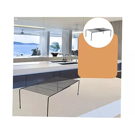 Metal shelf adjustable width expandable for kitchen organiser black