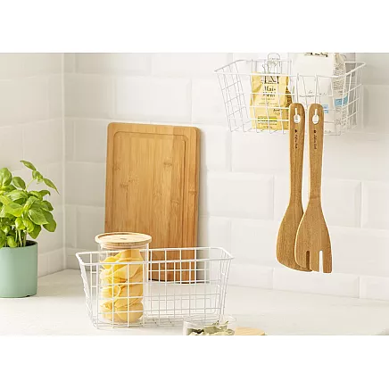 Hanging basket metal organiser hanging shelf white strong