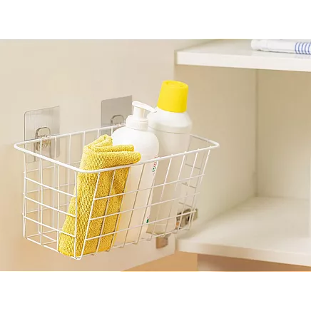 Hanging basket metal organiser hanging shelf white strong