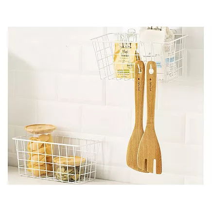 Hanging basket metal organiser hanging shelf white strong