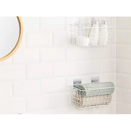 Hanging basket metal organiser hanging shelf white strong