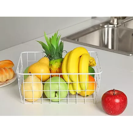 Loft metal wire basket loft metal organiser for kitchen for fruit white large